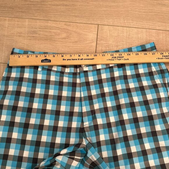 SLAZENGER MENS BLUE AND GRAY PLAID DRI FIT GOLF SHORTS SIZE 36 - Picture 4 of 8